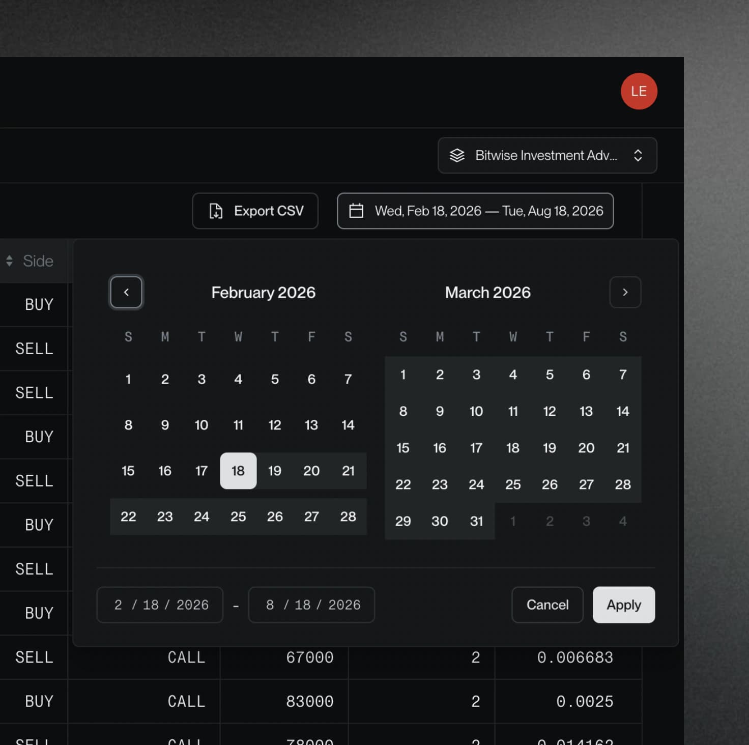 Bitwise: Sma Calendar
